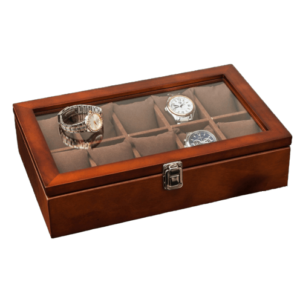 Klockbox brunt läder